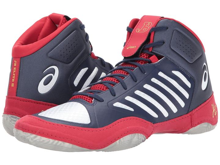 Asics Jb Elite Iii (indigo Blue/white/classic Red) Men's Wrestling Shoes