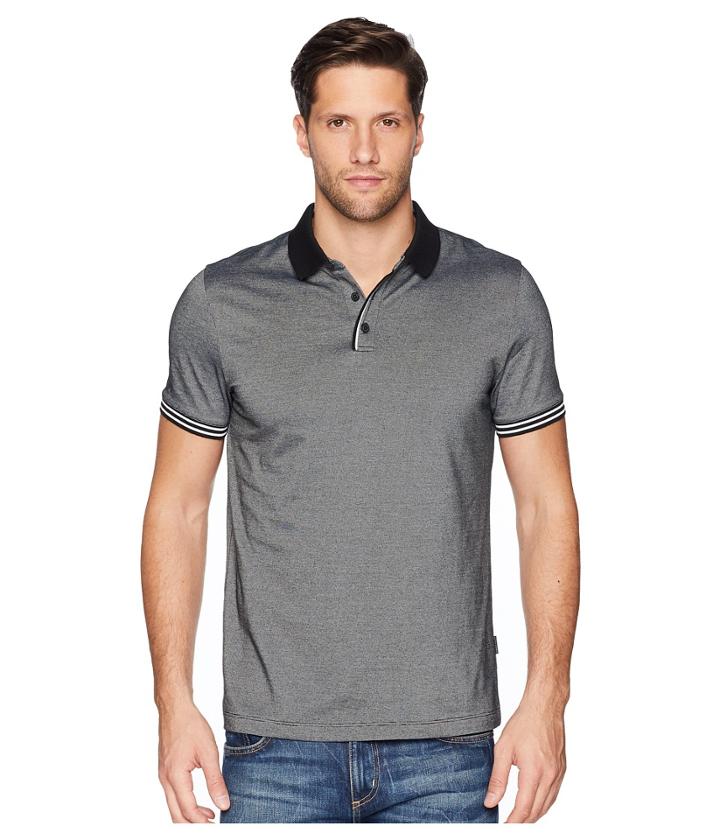 Perry Ellis Essential End On End Polo (black) Men's Clothing