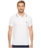 U.s. Polo Assn. Slim Fit Solid Short Sleeve Pique Polo Shirt (white) Men's Short Sleeve Pullover