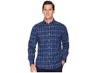 Nautica Long Sleeve Wear To Work Plaid (ensign Blue) Men's Clothing