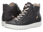 Ecco Soft 7 Zip High Top (black Cow Leather/cow Nubuck) Women's Lace Up Casual Shoes