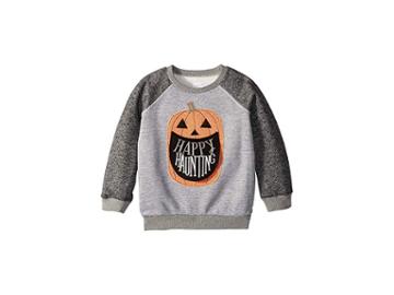 Mud Pie Halloween Pumpkin Long Sleeve Sweatshirt (infant/toddler) (gray) Boy's Sweatshirt