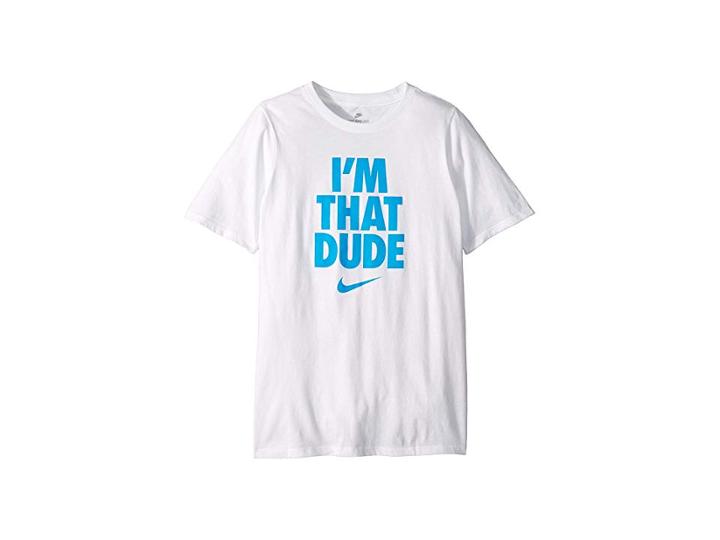 Nike Kids Nsw That Dude T-shirt (big Kids) (white/blue Hero) Boy's T Shirt