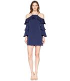 Laundry By Shelli Segal Cold Shoulder Dress With Tiered Sleeves (midnight) Women's Dress