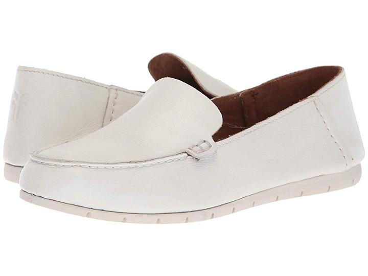 Frye Sedona Venetian Moc (white Polished Soft Full Grain) Women's Moccasin Shoes