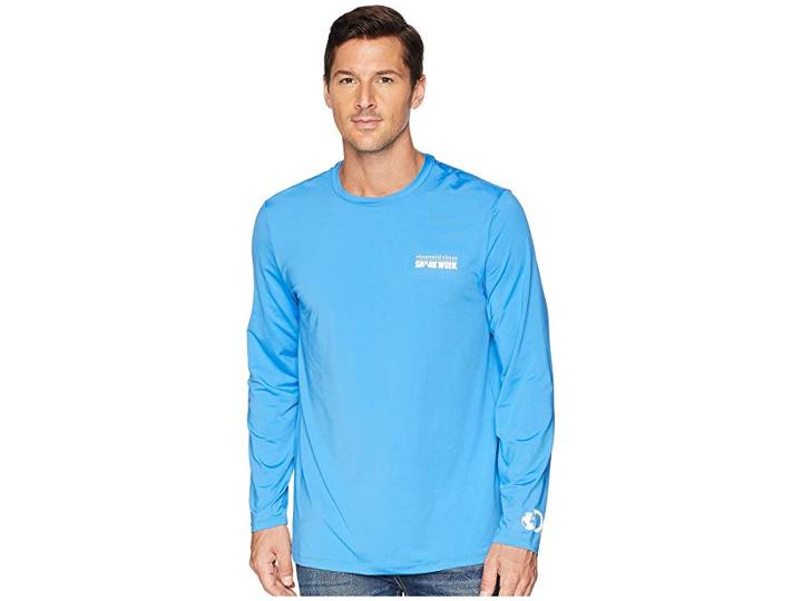 Vineyard Vines Shark Week Performance Sport T-shirt (hull Blue) Men's T Shirt