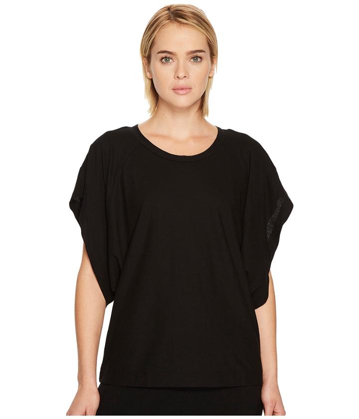 Y's By Yohji Yamamoto N-kimono Sleeve Twist Tee (black) Women's T Shirt