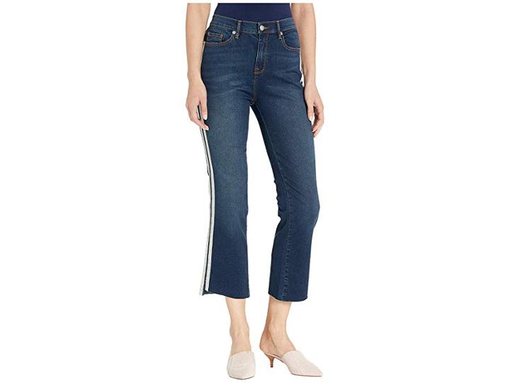Juicy Couture Denim Crop Flare Jeans With Side Stripe (la Cienega Wash) Women's Jeans