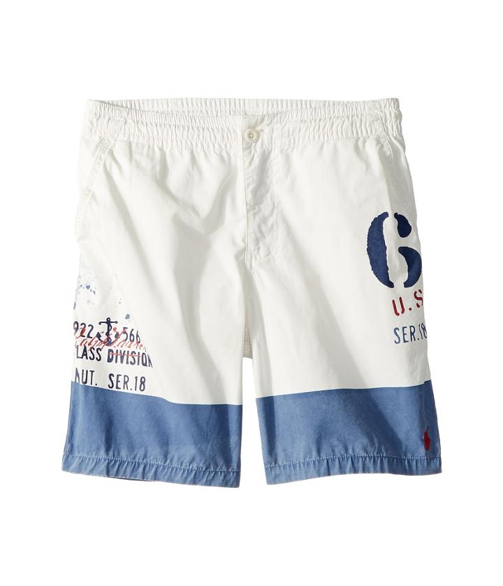 Polo Ralph Lauren Kids Cotton Poplin Prepster Shorts (big Kids) (antique Cream) Boy's Shorts