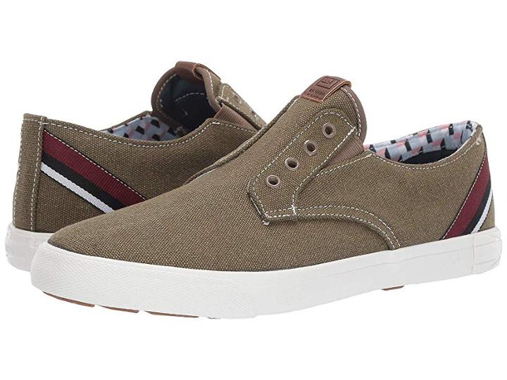 Ben Sherman Percy Laceless (olive Canvas) Men's Shoes