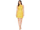 Alexia Admor Mock Neck Fit Flare Lace Dress (gold) Women's Dress