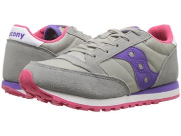 Saucony Kids Jazz Original (little Kid) (grey/purple) Girls Shoes