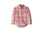 Polo Ralph Lauren Kids Plaid Cotton Poplin Shirt (toddler) (red Multi) Boy's Clothing