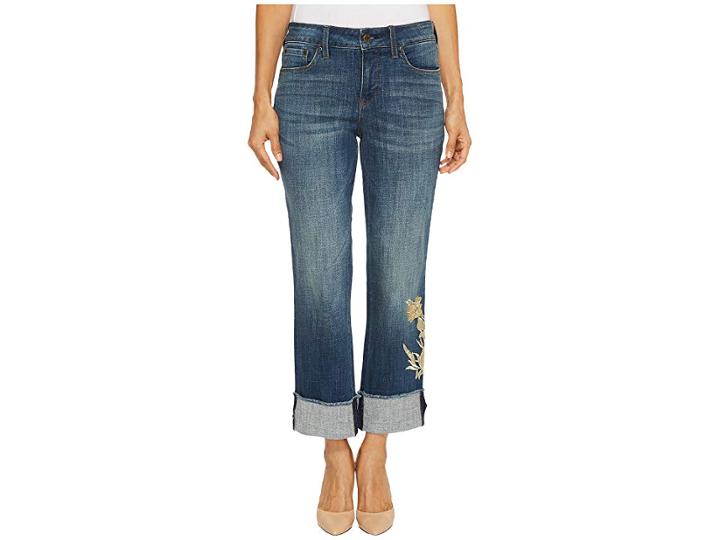 Nydj Petite Petite Marilyn Ankle W/ Applique Cuff In Desert Gold (desert Gold) Women's Jeans