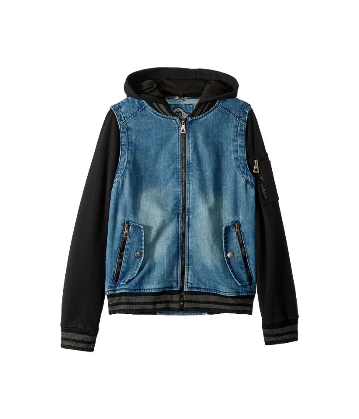 Urban Republic Kids Aaron Cotton Denim Bomber Jacket (little Kids/big Kids) (medium Wash) Boy's Coat