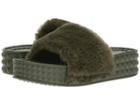 Dirty Laundry Sonny Fur (army Green) Women's Slide Shoes