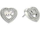 Michael Kors Love Is In The Air Pave Heart Stud Earrings (silver) Earring