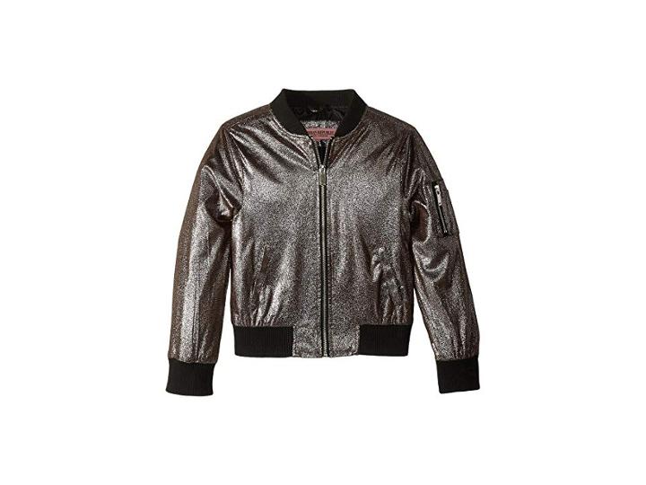 Urban Republic Kids Ziggy Metallic Bomber Jacket (little Kids/big Kids) (silver) Girl's Jacket