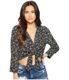 Amuse Society Lets Get Knotty Woven Top (black) Women's Clothing