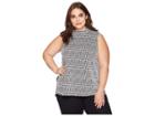 Michael Michael Kors Plus Size Plaid Split Hem Tunic (black) Women's Clothing