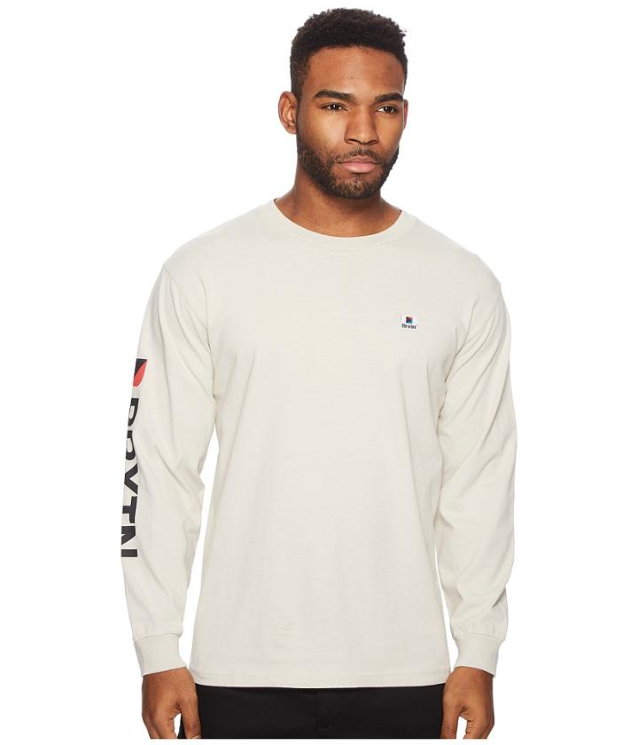Brixton Stowell Long Sleeve Stt Tee (stone) Men's Long Sleeve Pullover