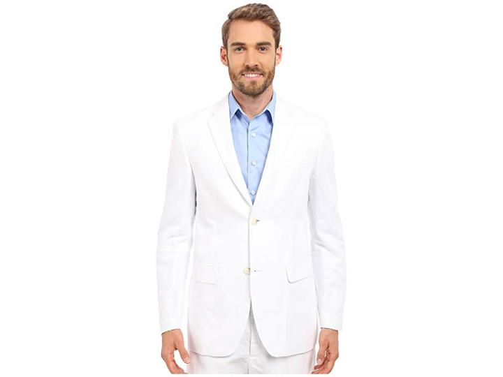 Perry Ellis Linen Suit Jacket (bright White) Men's Coat