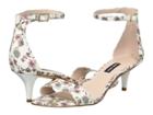 Nine West Leisa Heel Sandal (white Multi Fabric 1) Women's Shoes