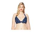 Unique Vintage Plus Size Monroe Top (navy/cream Dots) Women's Swimwear
