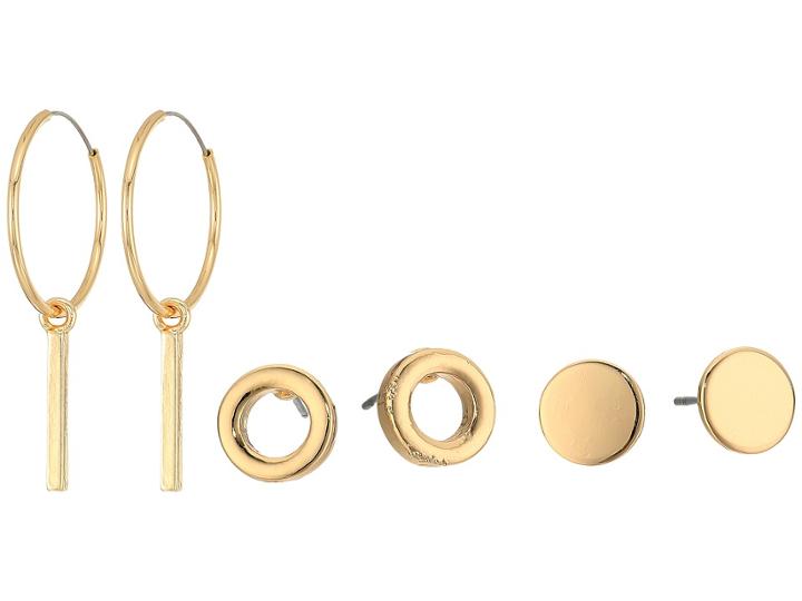 Steve Madden 4-pair Hoop Circle Earrings (gold) Earring