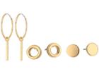 Steve Madden 4-pair Hoop Circle Earrings (gold) Earring
