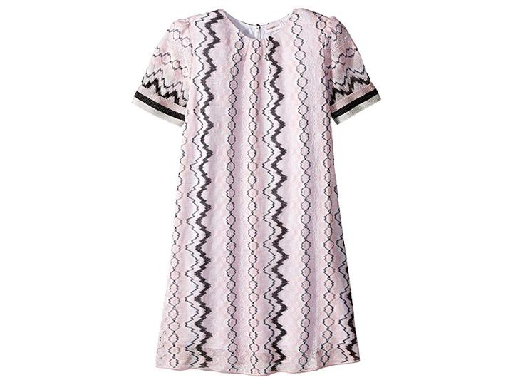 Missoni Kids Rigato Lace Dress (big Kids) (pink) Girl's Dress