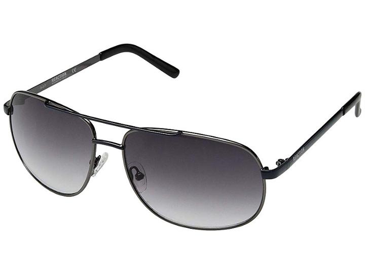 Kenneth Cole Reaction Kc1276 (shiny Gunmetal/gradient Smoke) Fashion Sunglasses