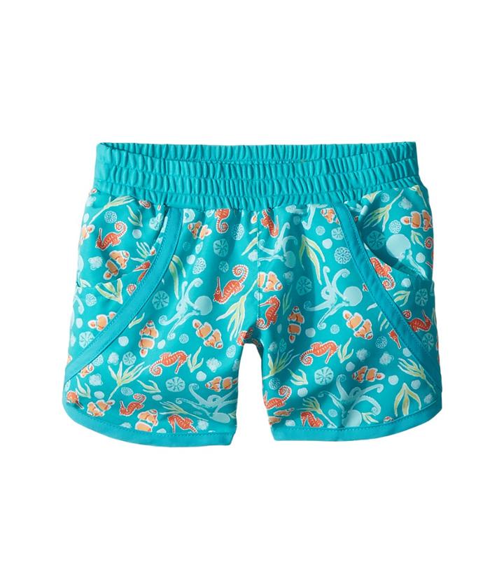 Columbia Kids Solar Streamtm Ii Boardshort (toddler) (geyser Ocean Creatures Print) Girl's Swimwear