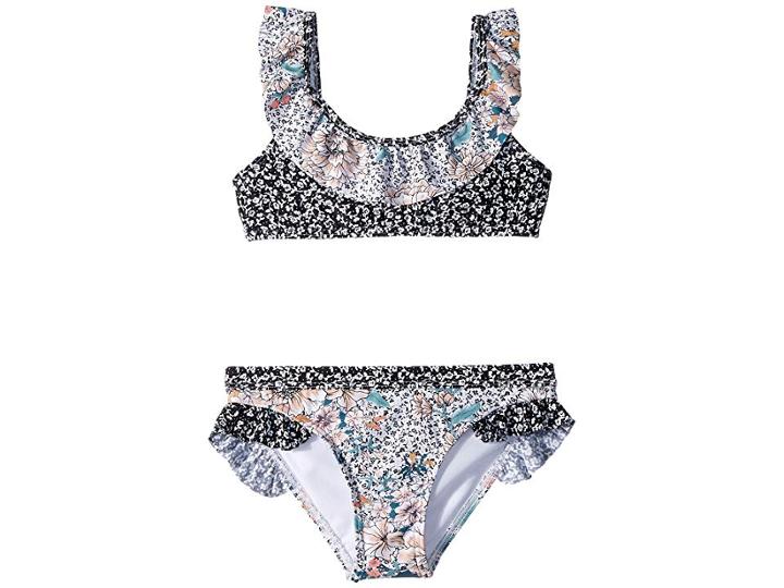 O'neill Kids Jamison Ruffle Top (toddler/little Kids) (white) Girl's Swimwear