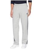 Adidas Essentials 3s Regular Fit Fleece Pants (medium Grey Heather/collegiate Navy) Men's Casual Pants