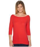 Royal Robbins Kickback To Front 3/4 Sleeve Top (flame) Women's Long Sleeve Pullover