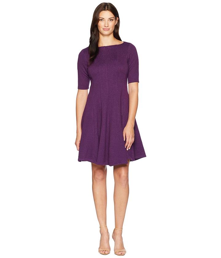 Gabby Skye Seam Down Fit Nd Flare (grape) Women's Dress