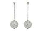 Kenneth Jay Lane Pave Ball On Silver Chain Drop Post Earrings (crystal) Earring
