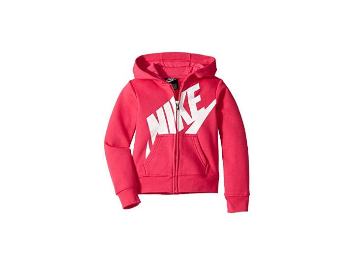 Nike Kids Futura Full Zip Hoodie (little Kids) (rush Pink) Girl's Sweatshirt