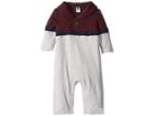 Janie And Jack Color Block One-piece (infant) (gray/burgundy) Boy's Jumpsuit & Rompers One Piece