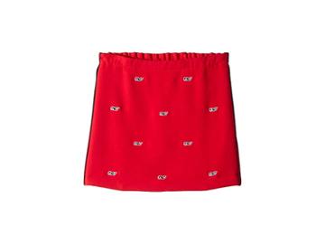 Vineyard Vines Kids Ponte Embroidered Skirt (toddler/little Kids/big Kids) (calypso Red) Girl's Skirt