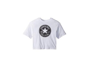 Converse Kids Feather Chuck Patch Print Fill Tee (big Kids) (white) Girl's T Shirt