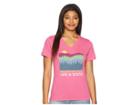 Life Is Good Happy Place Trees Cool Vee Tee (fiesta Pink) Women's T Shirt