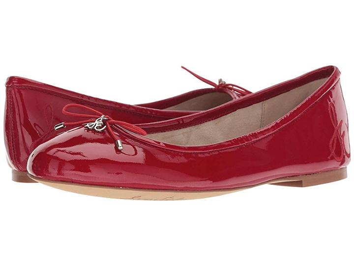 Sam Edelman Felicia (true Red Soft Cow Patent Leather) Women's Flat Shoes