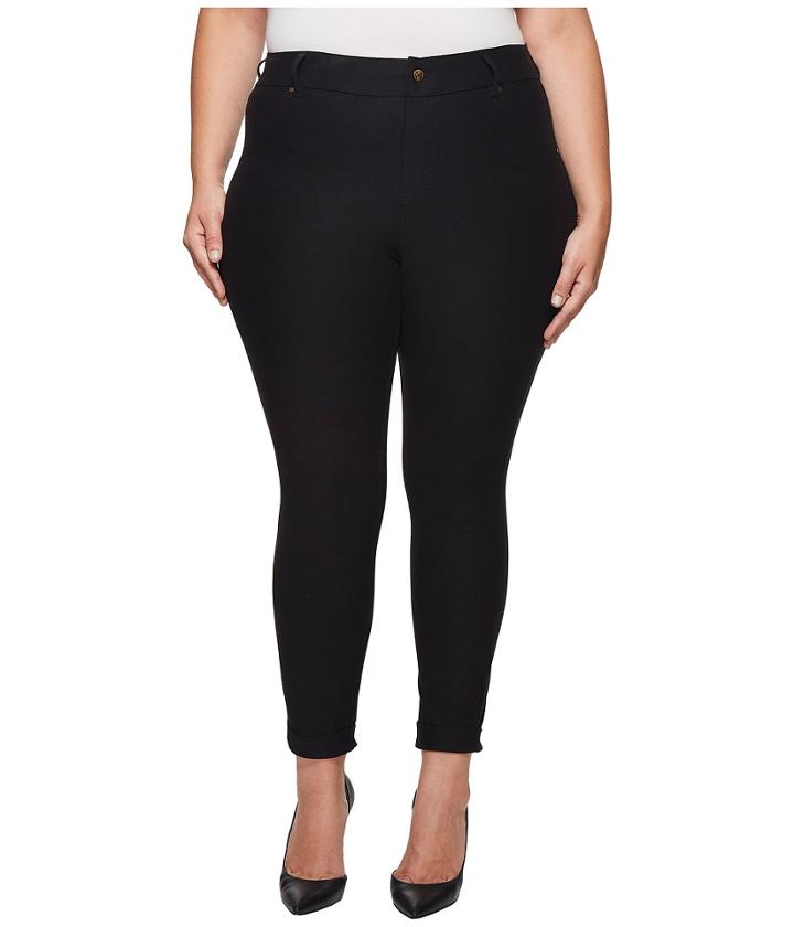 Hue Plus Size Cuffed Essential Denim Skimmer (black) Women's Casual Pants