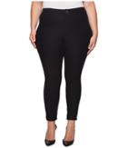 Hue Plus Size Cuffed Essential Denim Skimmer (black) Women's Casual Pants