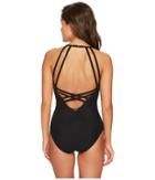 Jantzen Mesh Solids Strappy Back One-piece (black) Women's Swimsuits One Piece