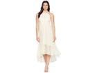 Vince Camuto Lace Halter High-low Dress With Trim Inset At Bodice (ivory) Women's Dress