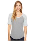 The North Face 3/4 Sleeve Flashdry Mini Stripe Tee (ink Blue Heather) Women's Long Sleeve Pullover