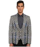 Vivienne Westwood Basket Weave Check Waistcoat Jacket (grey Multi) Men's Jacket